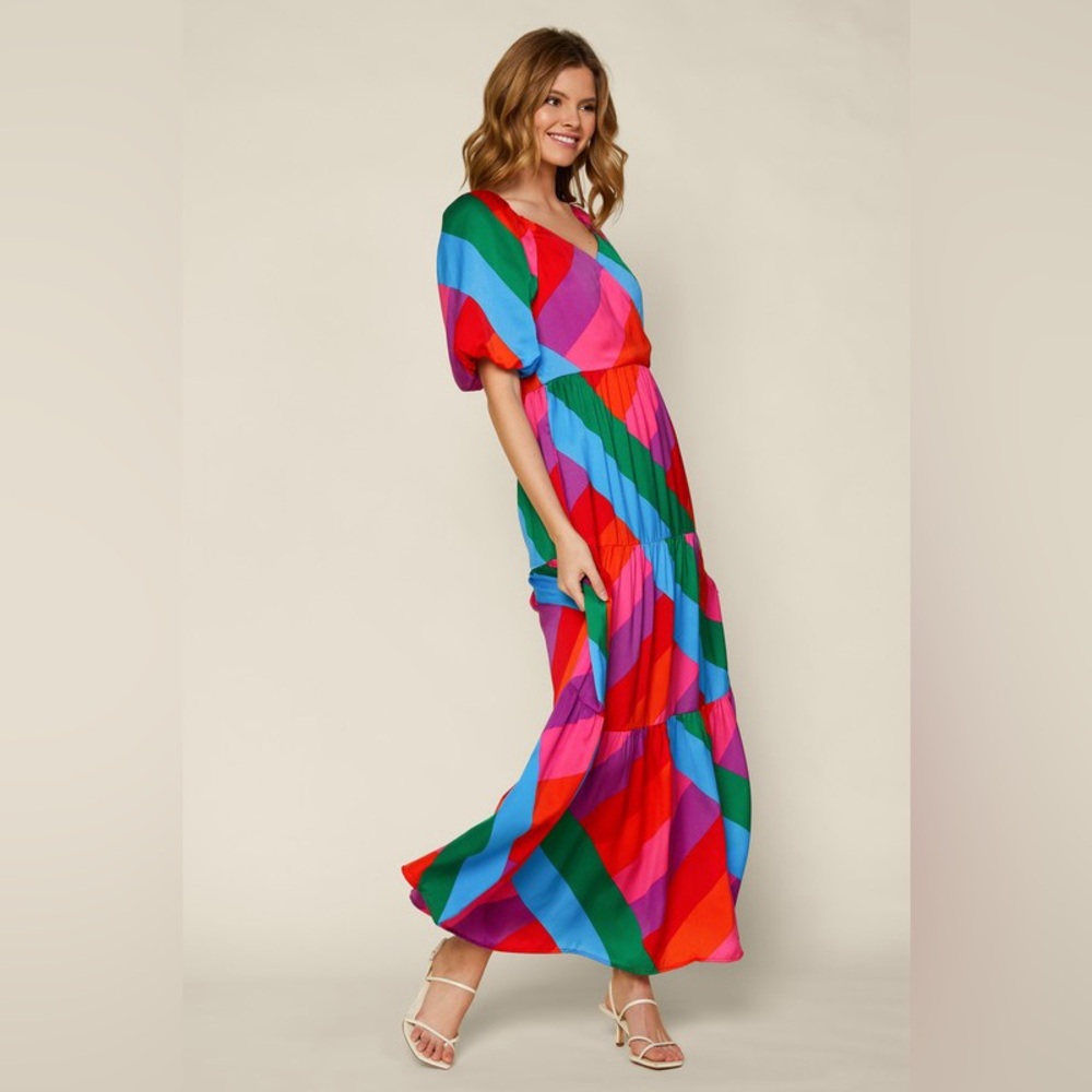 Skies Are Blue Multicolor Striped Maxi Dress - Picture 3 of 14